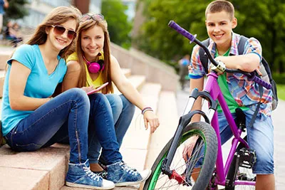smiling teens