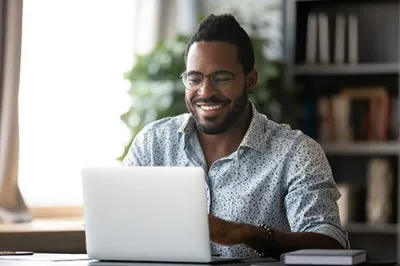 man looking at insurance options